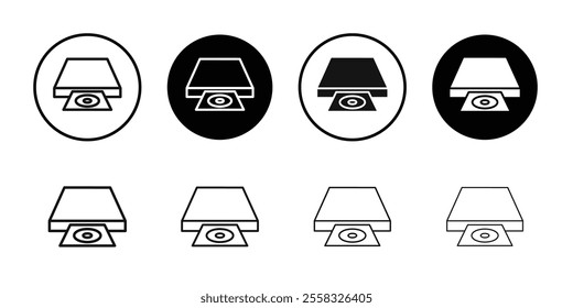 Dvd CDROM disc icon logo sign set vector outline