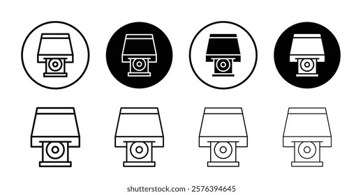 Dvd CDROM disc icon logo sign set vector outline