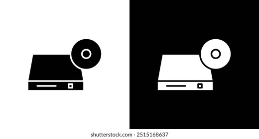 Dvd CDROM disc icon Outline sign symbol set