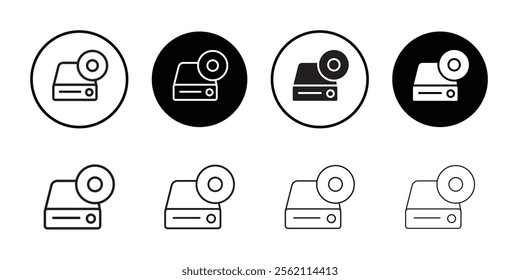 Dvd CDROM disc icon Outline vector for web ui