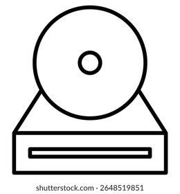 Dvd CDROM disc icon Outline isolated logo mark