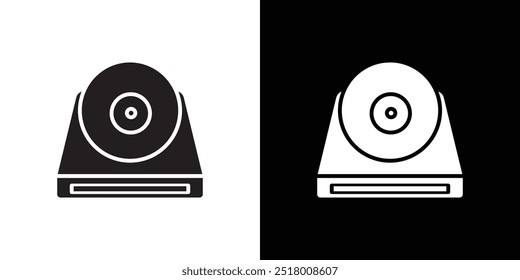 Dvd CDROM disc icon Vector flat thin line illustration