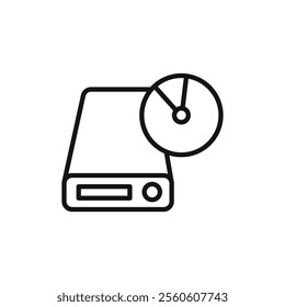 Dvd CDROM disc icon vector line logo art