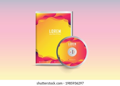 DVD-Cover und Disk Label-Vorlage. Professional Corporate Identity Kit oder Business Kit für Ihr Unternehmen beinhaltet DVD Cover und Plattenlabel Design, Vektorgrafik Eps10.