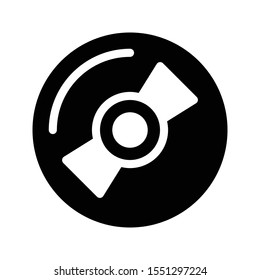 DVD disc glyph flat icon 