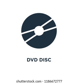 DVD Disc icon. Black filled vector illustration. DVD Disc symbol on white background. Can be used in web and mobile.