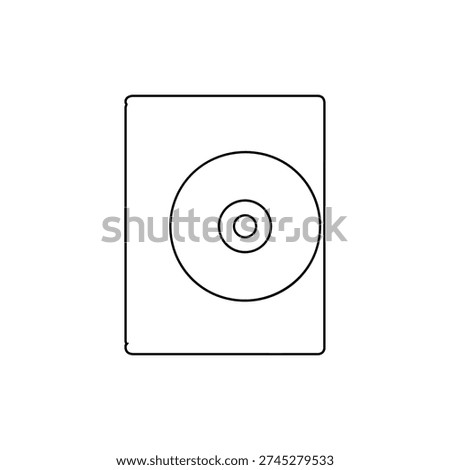 dvd disc outline icon cd case storage media illustration