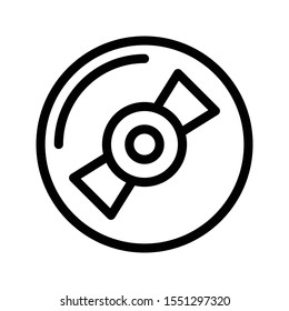 DVD disc thin line icon 