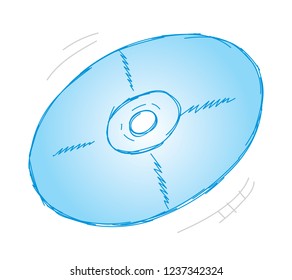 dvd disc-cd disc hand drawn illustration vector
