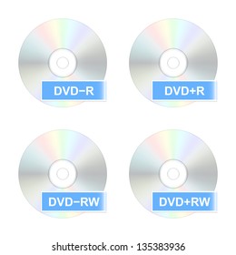 DVD disk icons. Part two. Vector illustration.