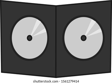 DVD disk, illustration, vector on white background.