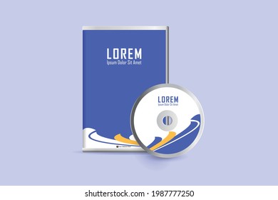Diseño de etiquetas de disco y DVD. Diseño de portada de DVD de lujo, moderno, elegante y profesional minimalista con diseño de etiquetas de disco. Ilustración del vector