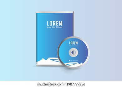 Diseño de etiquetas de disco y DVD. Diseño de portada de DVD de lujo, moderno, elegante y profesional minimalista con diseño de etiquetas de disco. Ilustración del vector
