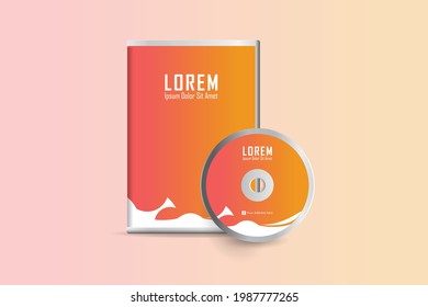 Design für DVD- und Plattenaufkleber. Luxuriöses, modernes, elegantes, professionelles Minimalist Business DVD Cover Design mit Plattenlabel Design. Vektorgrafik