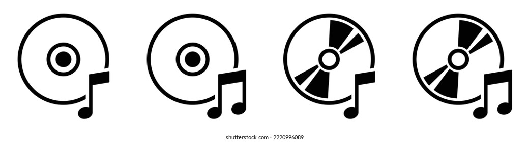 disco DVD con icono de notas de música, ilustración vectorial