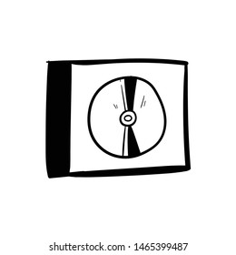 dvd doodle icon vector hand drawing
