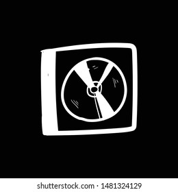 dvd doodle icon vector hand drawing flat black