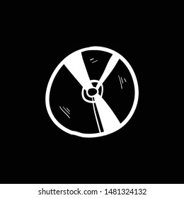 dvd doodle icon vector hand drawing flat black