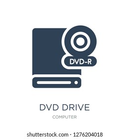 dvd drive icon vector on white background, dvd drive trendy filled icons from Computer collection, dvd drive vector illustration