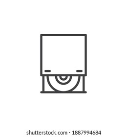 Icono de línea de unidad de DVD. signo de estilo lineal para concepto móvil y diseño web. icono vector de contorno de la unidad de CD. Símbolo, ilustración del logotipo. Gráficos vectoriales