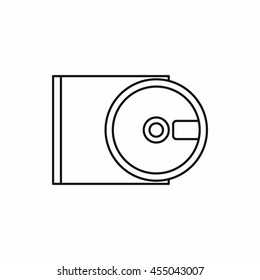 DVD drive open icon in outline style isolated vector illustration