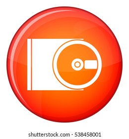 DVD drive open icon in red circle isolated on white background vector illustration