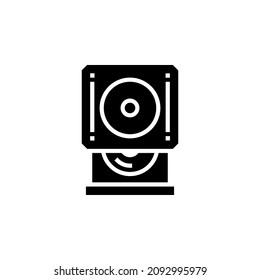 dvd drive vector icon. computer component icon solid style. perfect use for logo, presentation, website, and more. simple modern icon design solid style