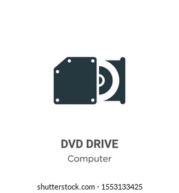 Dvd drive vector icon on white background. Flat vector dvd drive icon symbol sign from modern computer collection for mobile concept and web apps design.