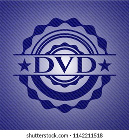 DVD emblem with jean background