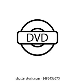 Dvd Icon Best logo Design Emblem Isolated Illustration, Concept Multimedia business classic Logotype Company , Outline Solid Background White
