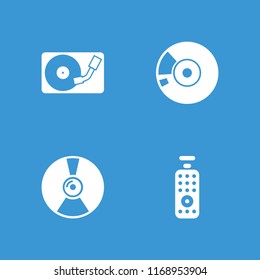 Dvd icon. collection of 4 dvd filled icons such as disc, cd. editable dvd icons for web and mobile.