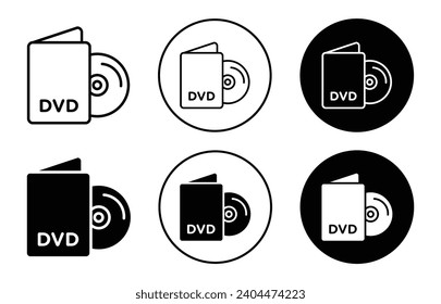 DVD-Symbol. Digitale, vielseitige Festplatte zur Speicherung von Daten im digitalen Video-Audio-Format. Leere Plastikabdeckung oder CD-ROM-Speicher in Computer-Logo-Vektorgrafik. CD- oder DVD-Rekord für Sicherungsgehäuse 