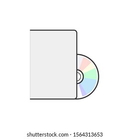 DVD icon disc vector blank illustration. Dvd disk dvd music media software