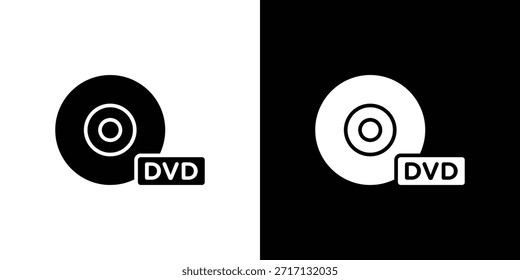 Icono del DVD, icono del estilo del glifo para el Sitio web o el App móvil