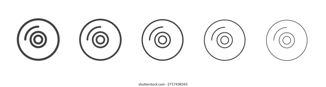 Icono de DVD en concepto de trazos lineales
