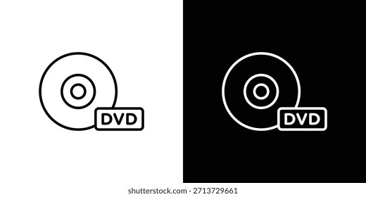 Icono del DVD, muestra del Vector del contorno, Descarga del diseño del logotipo