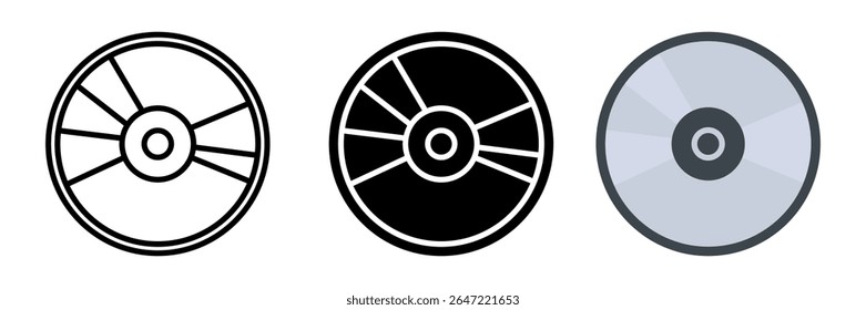 Conjunto de ícones de DVD. para conceito móvel e web design em fundo branco. ilustração vetorial