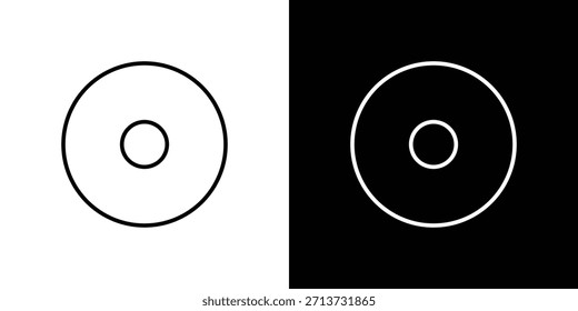 Icono de DVD. Símbolo plano simple. Ilustración de pictograma de contorno negro perfecto