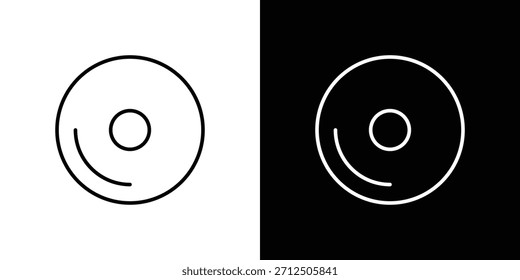 Icono de DVD en estilo lineal simple.