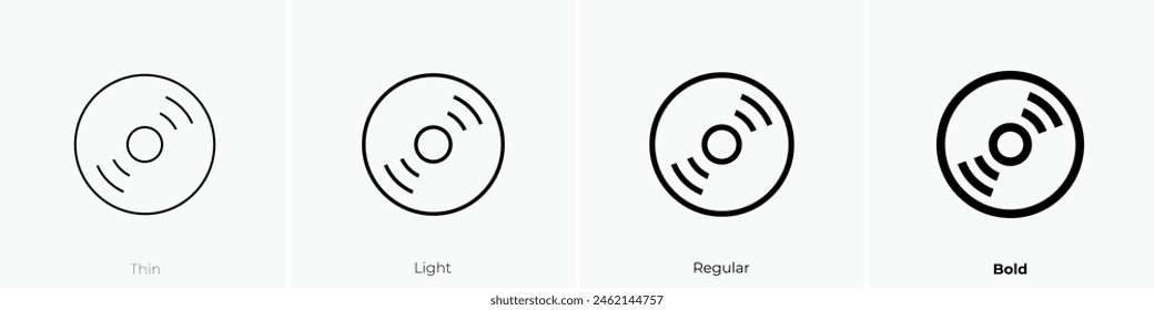 dvd icon. Thin, Light Regular And Bold style design isolated on white background