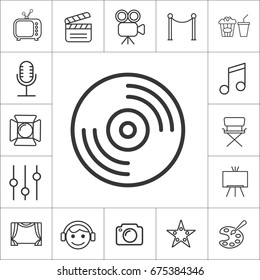 dvd icon. thin line entertainment, cinema icon set.