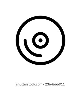 Icono de DVD de diseño plano aislado en fondo blanco. Símbolo de silueta de DVD para el diseño de su sitio web, logotipo, aplicación, interfaz de usuario. Ilustración del vector, EPS10.