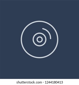 Dvd icon. Trendy flat vector line Dvd icon on dark blue background from Cinema collection. 