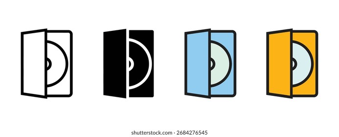 Vetor de ícones do DVD. CD, símbolo retro flair. ilustração vetorial.