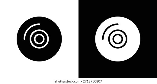 Icono de DVD. Ilustración vectorial. Silueta en color negro