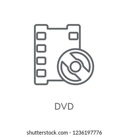 Dvd linear icon. Modern outline Dvd logo concept on white background from Cinema collection. Suitable for use on web apps, mobile apps and print media.