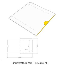 DVD Media Envelope with Die cut Pattern. The .eps file is full scale and fully functional. Prepared for real cardboard production.
