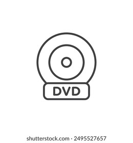 Dvd outlined icon isolated on white background