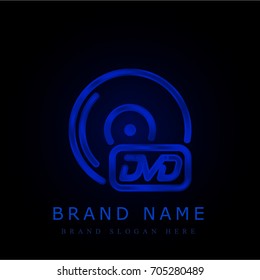 Dvd player blue chromium metallic logo