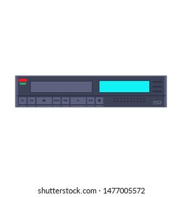 DVD player electronic illustration vector icon. Digital disc black equipment cinema and music. Video record control flat